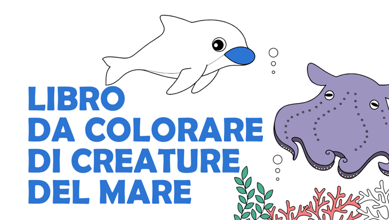 Libro da colorare con creature marine Libro da colorare con creature marine