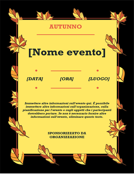 Volantino evento foglie autunnali Volantino evento foglie autunnali