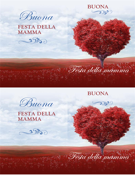 Biglietto per la festa della mamma Albero di cuori Biglietto per la festa della mamma Albero di cuori
