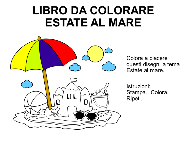 Libro da colorare a tema Estate al mare Libro da colorare a tema Estate al mare
