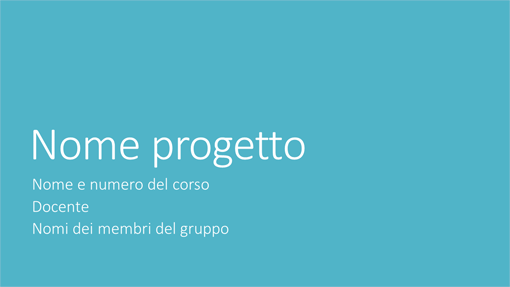Presentazione progetto di gruppo (temi Metropolitano, widescreen)