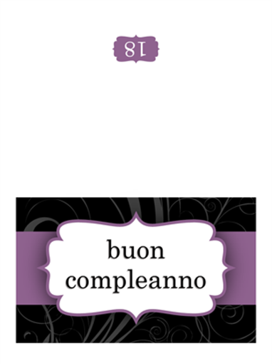 Biglietto di compleanno (design con nastro viola, pieghevole) Biglietto di compleanno (design con nastro viola, pieghevole)