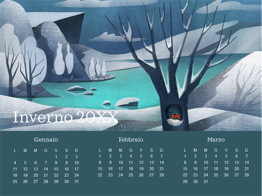 Calendario trimestrale con coccinella Calendario trimestrale con coccinella