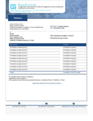 Fattura per servizi con Microsoft Invoicing Fattura per servizi con Microsoft Invoicing