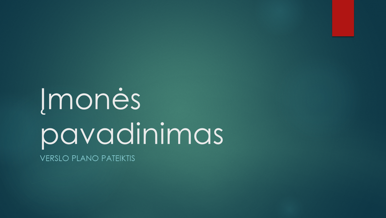 Verslo plano pateiktis (žalias dizainas, plačiaekranis vaizdas) Verslo plano pateiktis (žalias dizainas, plačiaekranis vaizdas)
