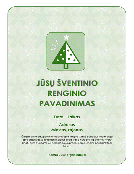 Šventinio renginio skrajutė (su žaliu medžiu) Šventinio renginio skrajutė (su žaliu medžiu)