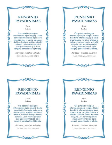 Kvietimai į renginį (4 viename puslapyje) Kvietimai į renginį (4 viename puslapyje)