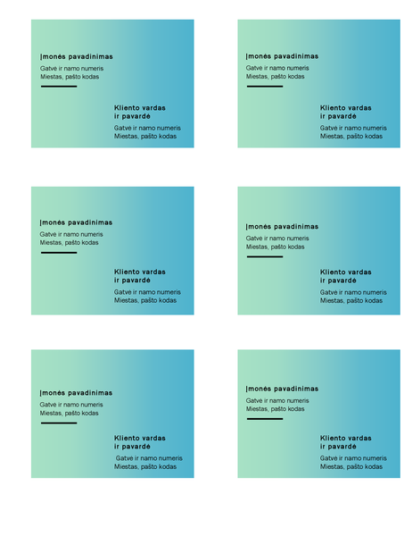 Siuntimo etiketės (pereinamosios žalios spalvos dizainas, 6 puslapyje, tinka naudoti su „Avery“ 5164) Siuntimo etiketės (pereinamosios žalios spalvos dizainas, 6 puslapyje, tinka naudoti su „Avery“ 5164)