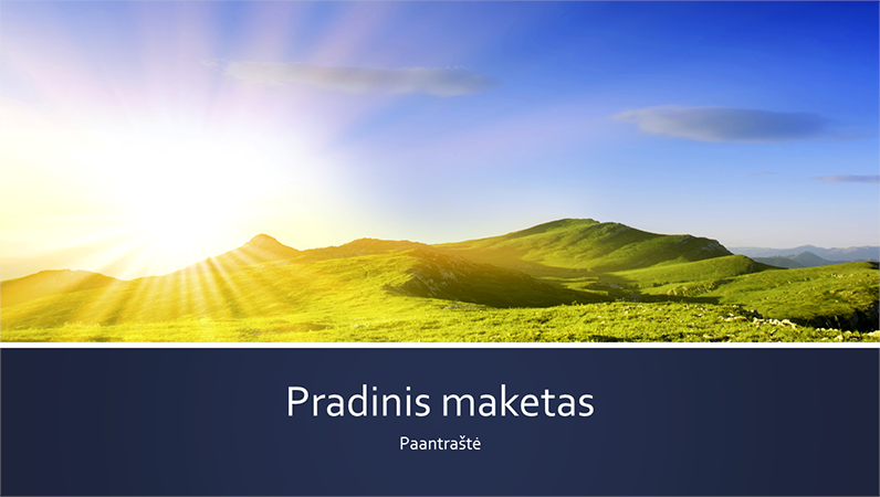Mėlyna juostinio stiliaus pateiktis su saulėtekio kalnuose nuotrauka (plačiaekranis) Mėlyna juostinio stiliaus pateiktis su saulėtekio kalnuose nuotrauka (plačiaekranis)