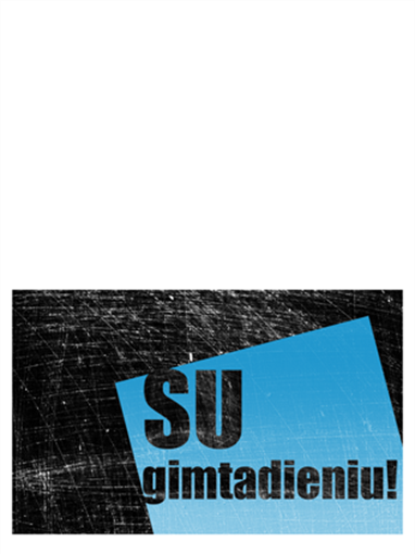 Gimtadienio sveikinimo atvirukas (subraižytame fone, juodai mėlynas, sulenkiamas) Gimtadienio sveikinimo atvirukas (subraižytame fone, juodai mėlynas, sulenkiamas)