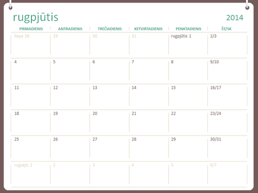 2014–2015 m. mokslo metų kalendorius (rugpjūtis–liepa) 2014–2015 m. mokslo metų kalendorius (rugpjūtis–liepa)