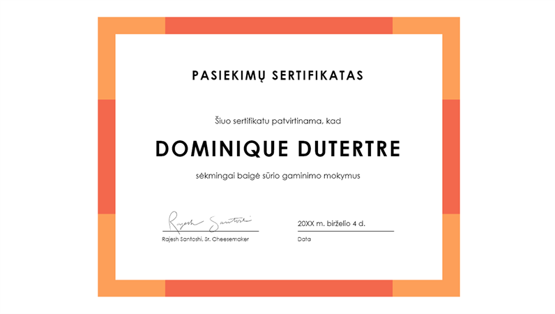 Pasiekimų sertifikatas (žydras) Pasiekimų sertifikatas (žydras)