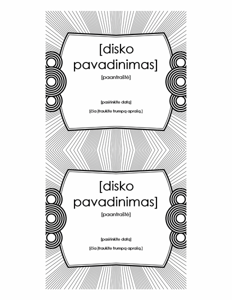 Kompaktinio disko įdėklo etiketė (galima spausdinti ant „Avery 5693“ popieriaus) Kompaktinio disko įdėklo etiketė (galima spausdinti ant „Avery 5693“ popieriaus)