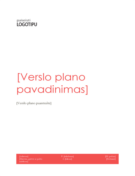 Verslo planas Verslo planas
