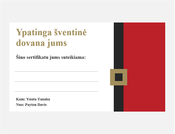 Šventinių dovanų kuponai (kalėdinės nuotaikos dizainas, 3 puslapyje) Šventinių dovanų kuponai (kalėdinės nuotaikos dizainas, 3 puslapyje)