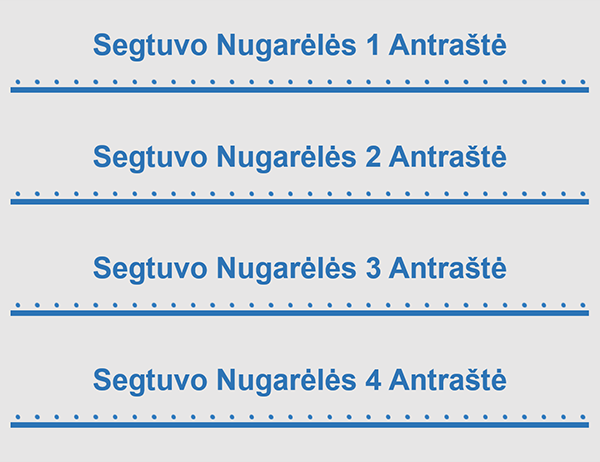 2 colių segtuvo nugarėlės įdėklai (4 viename puslapyje) 2 colių segtuvo nugarėlės įdėklai (4 viename puslapyje)