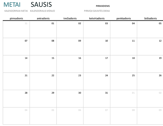 any year one month calendar year month calendar