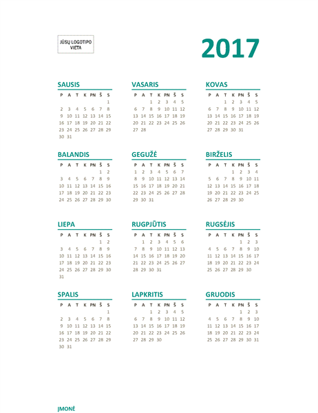 2017 m. greitai peržiūrimo formato kalendorius (pirmadienis–sekmadienis) 2017 m. greitai peržiūrimo formato kalendorius (pirmadienis–sekmadienis)