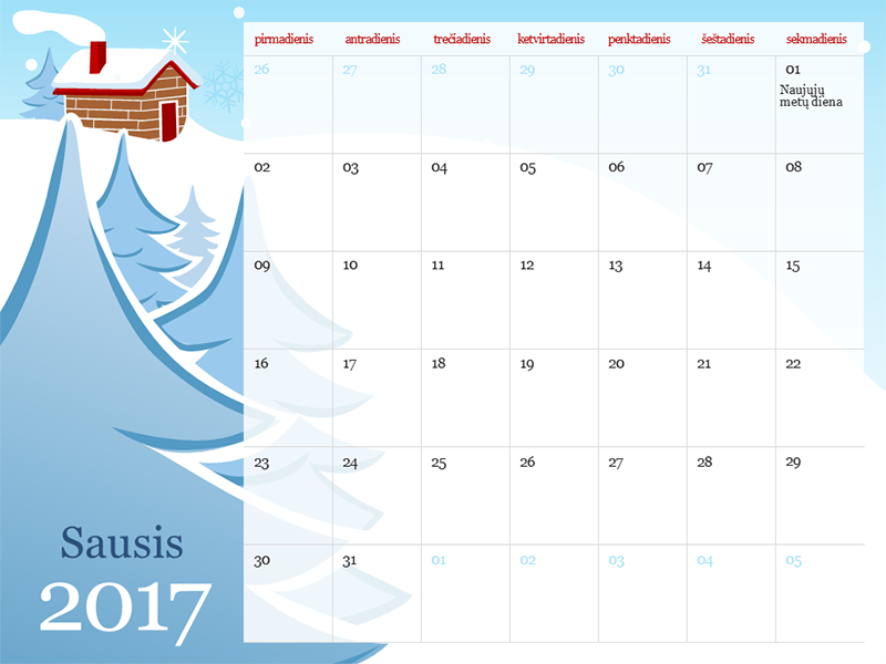 2017 m. iliustruotas sezoninis kalendorius (pirmadienis–sekmadienis) 2017 m. iliustruotas sezoninis kalendorius (pirmadienis–sekmadienis)