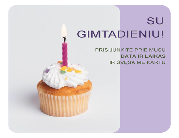 Gimtadienio kvietimo skrajutė (su keksu) Gimtadienio kvietimo skrajutė (su keksu)