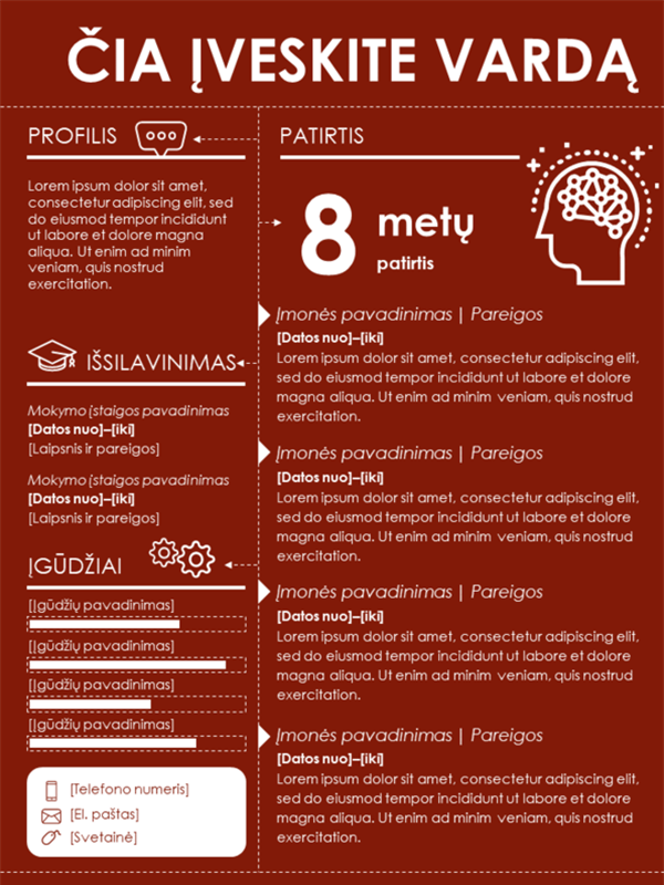 Infografinis gyvenimo aprašymas Infografinis gyvenimo aprašymas