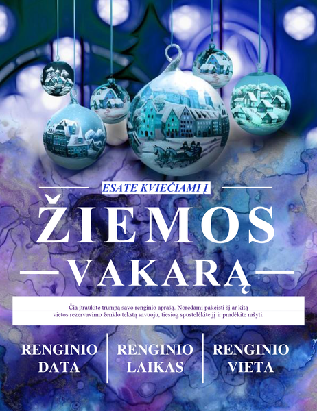 Elegantiška žiemos vakarėlio skrajutė Elegantiška žiemos vakarėlio skrajutė
