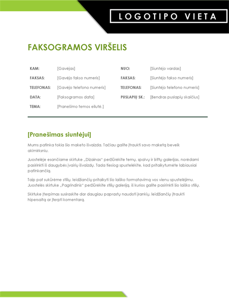 Portada de fax con un logotipo llamativo Portada de fax con un logotipo llamativo
