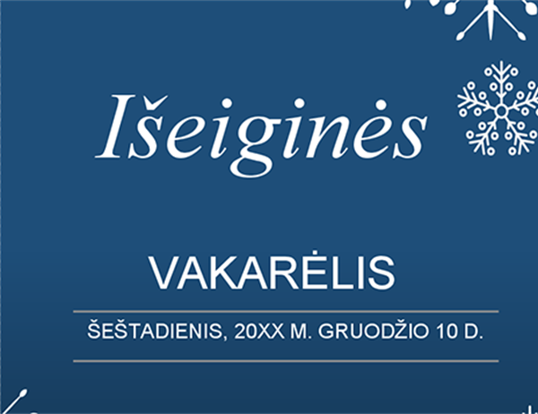 Šventinis pakvietimas Tegul sninga Šventinis pakvietimas Tegul sninga
