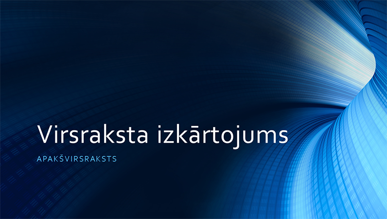 Biznesa prezentācija zilos toņos ar tuneļa elementu (platekrāna) Biznesa prezentācija zilos toņos ar tuneļa elementu (platekrāna)