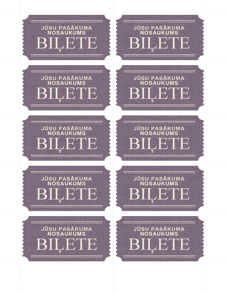 Standarta biļetes (10 lapā) Standarta biļetes (10 lapā)