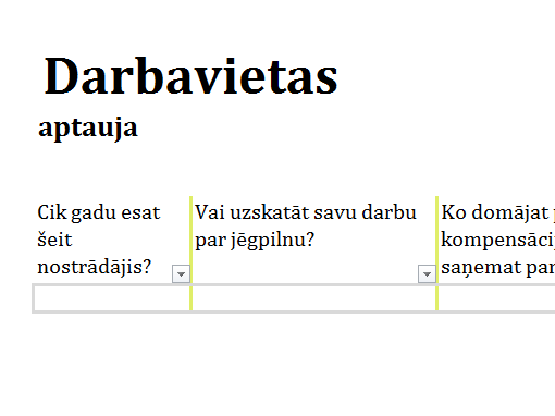 Darbavietas aptauja Darbavietas aptauja