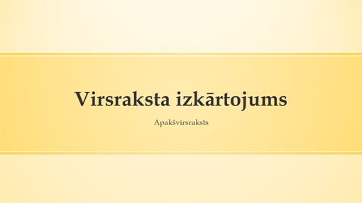 Prezentācija ar dzeltenu joslu noformējumu (platekrāna) Prezentācija ar dzeltenu joslu noformējumu (platekrāna)