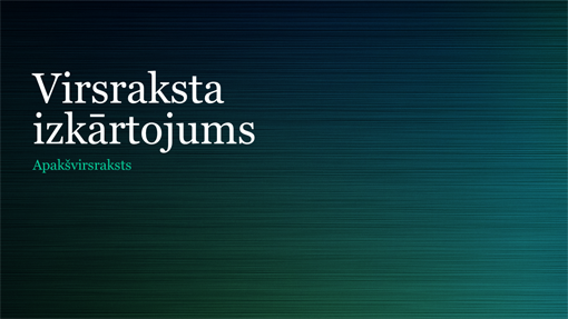 Prezentācija ar zaļganu nobružāta metāla efektu (platekrāna) Prezentācija ar zaļganu nobružāta metāla efektu (platekrāna)