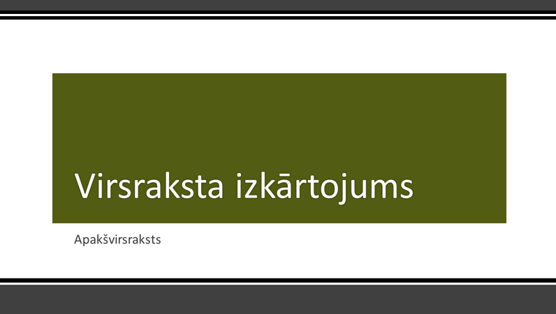 Prezentācija ar svītrainu melnu ietvaru (platekrāna)