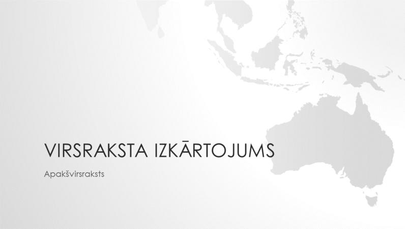 Pasaules karšu sērija: Austrālijas kontinenta prezentācija (platekrāna) Pasaules karšu sērija: Austrālijas kontinenta prezentācija (platekrāna)