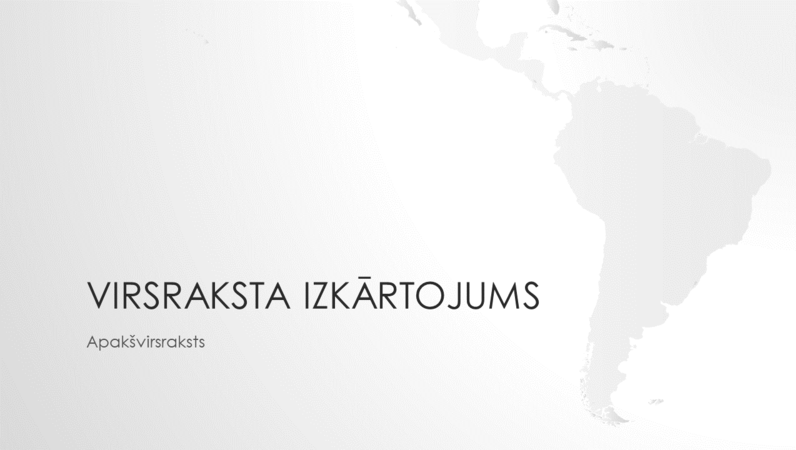 Pasaules karšu sērija: prezentācija ar Dienvidamerikas kontinentu (platekrāns) Pasaules karšu sērija: prezentācija ar Dienvidamerikas kontinentu (platekrāns)