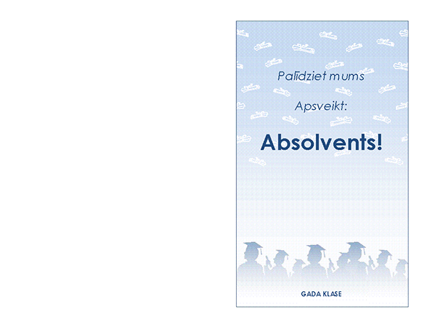 Uzaicinājums uz izlaiduma svinībām (izlaiduma svinību noformējums, salocīts uz pusēm)