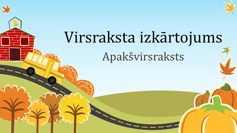Jautra izglītības prezentācija ar rudens tēmu (platekrāna)