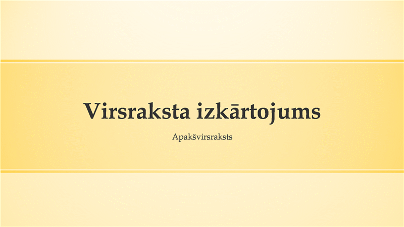Prezentācija ar dzeltenu joslu noformējumu (platekrāna) Prezentācija ar dzeltenu joslu noformējumu (platekrāna)