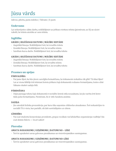 CV (krāsains) CV (krāsains)