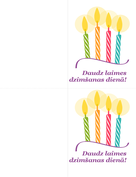 Dzimšanas dienas kartītes (2 kartītes lapā) Dzimšanas dienas kartītes (2 kartītes lapā)