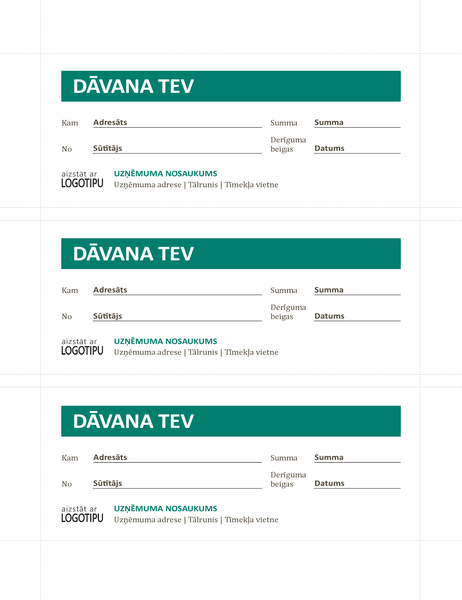 Dāvanu kartes Dāvanu kartes