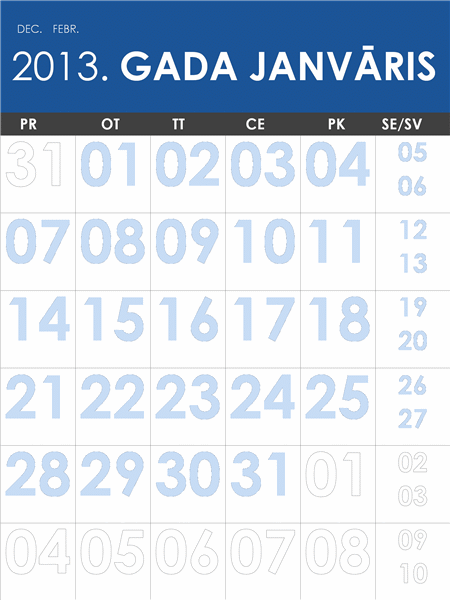 Daudzkrāsains 2013.–2014. gada kalendārs (P–Sv) Daudzkrāsains 2013.–2014. gada kalendārs (P–Sv)