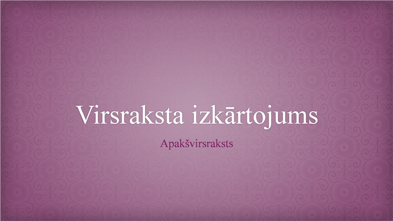 Prezentācija ar rozā ziedu brokāta noformējumu (platekrāna) Prezentācija ar rozā ziedu brokāta noformējumu (platekrāna)