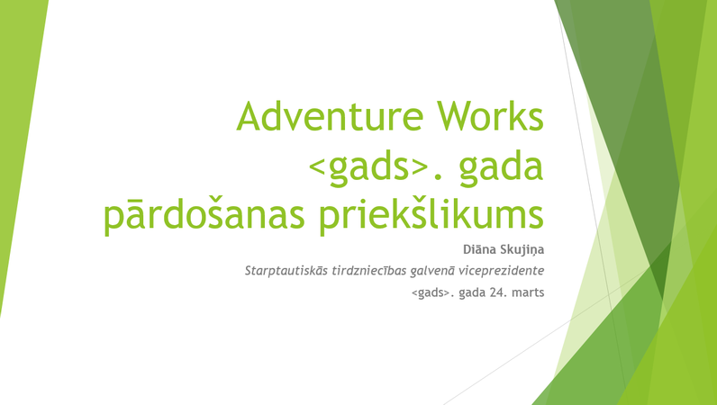Pārdošanas stratēģijas prezentācija, fasetes noformējums (platekrāna) Pārdošanas stratēģijas prezentācija, fasetes noformējums (platekrāna)