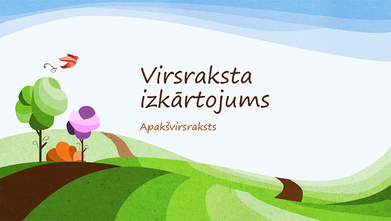 Prezentācija ar zīmētas dabas ainavas noformējumu (platekrāna) Prezentācija ar zīmētas dabas ainavas noformējumu (platekrāna)