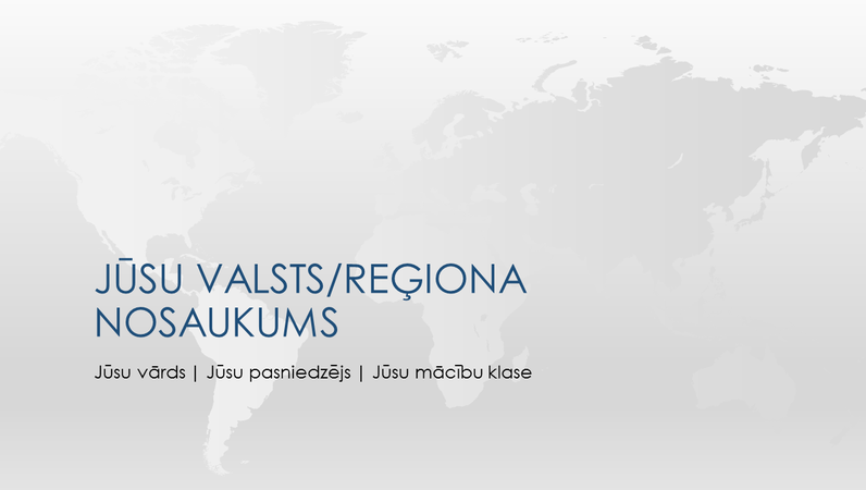 Prezentācija par pasaules valstu/reģionu pārskatu Prezentācija par pasaules valstu/reģionu pārskatu