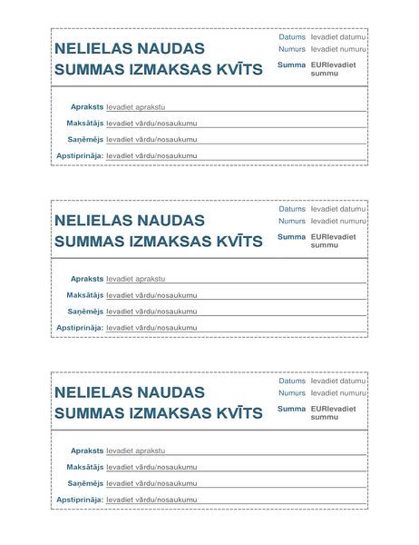 Mazas naudas summas izmaksas kvīts (3 lapā) Mazas naudas summas izmaksas kvīts (3 lapā)