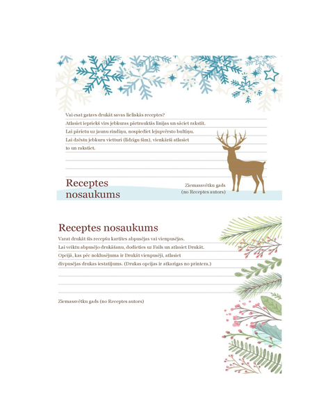 Recepšu kartītes (Ziemassvētku gara noformējums, piemērotas papīram Avery 5889, 2 vienā lappusē) Recepšu kartītes (Ziemassvētku gara noformējums, piemērotas papīram Avery 5889, 2 vienā lappusē)