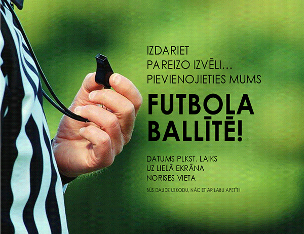 Futbola ballītes skrejlapa Futbola ballītes skrejlapa